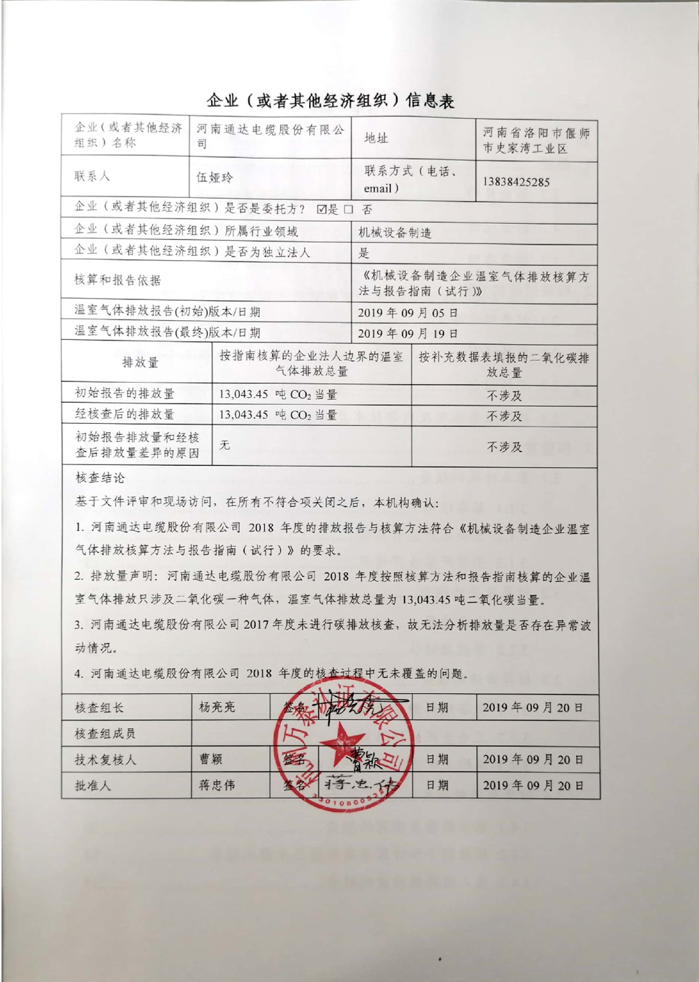 2019丝瓜app二维码股份温室气体排放核查报告
